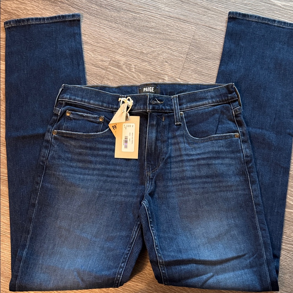 NWT. Paige Women's Blue Jeans. Federal slim straight. Transcend vintage! Size 30